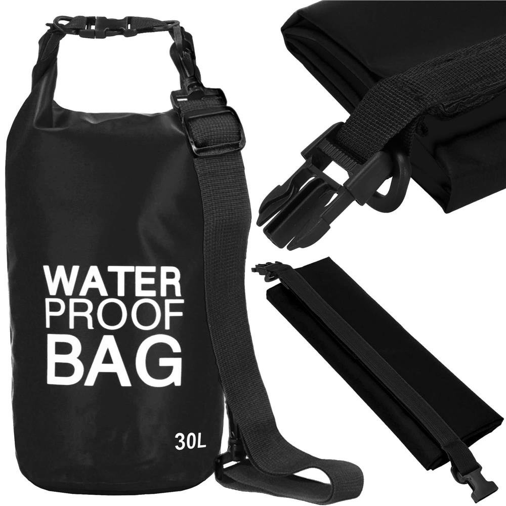 Geanta de plaja sau navigatie, impermeabila, 30 litri, negru - imagine 6
