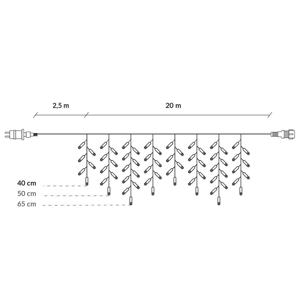 Ghirlanda luminoasa tip perdea cu flash 500 LED-uri, 20m, pentru interior/exterior, iluminare multicolora - imagine 14