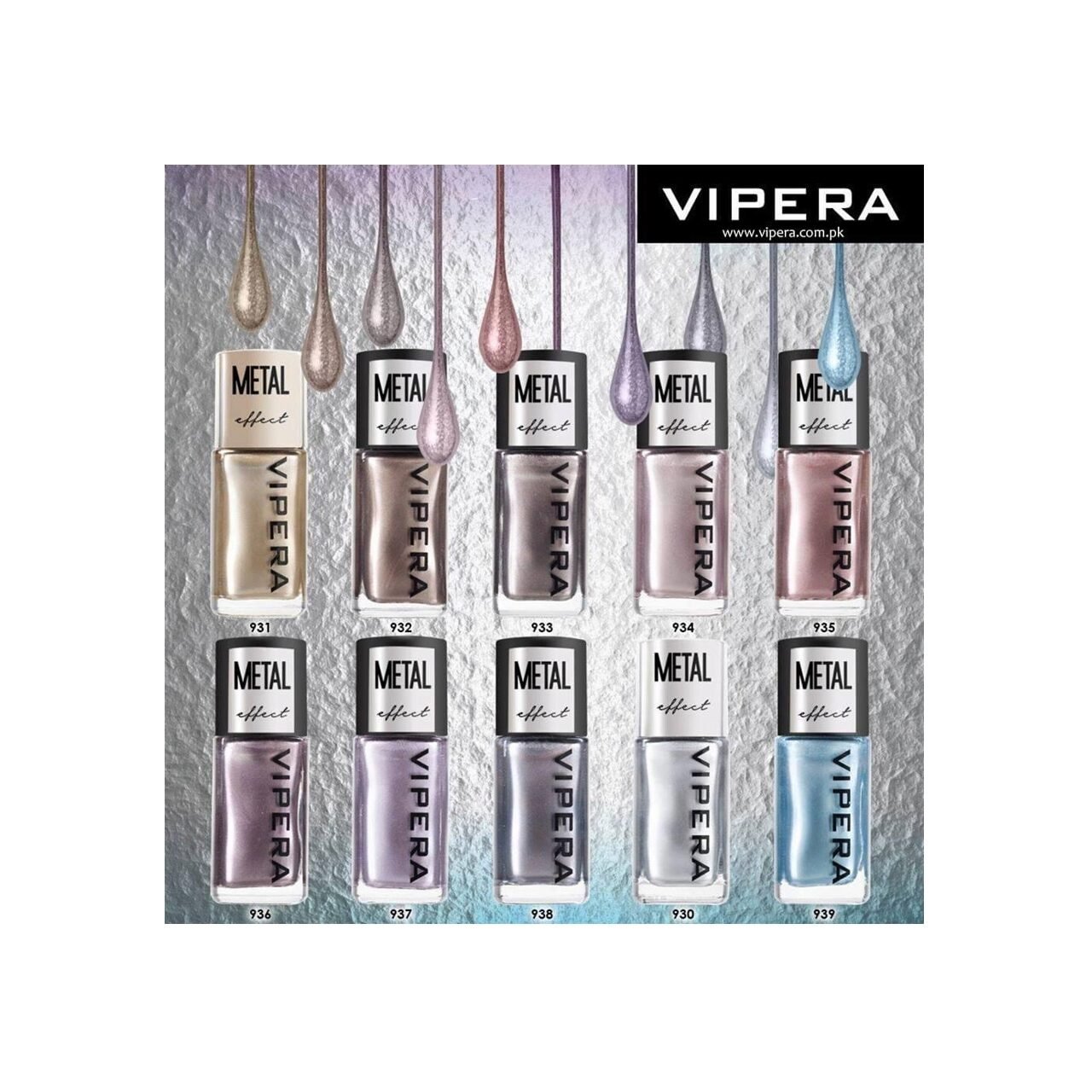 Lac de unghii Metal Effect, Vipera, Nr 936, Hydra, cu efect de oglinda, 10ml - imagine 2