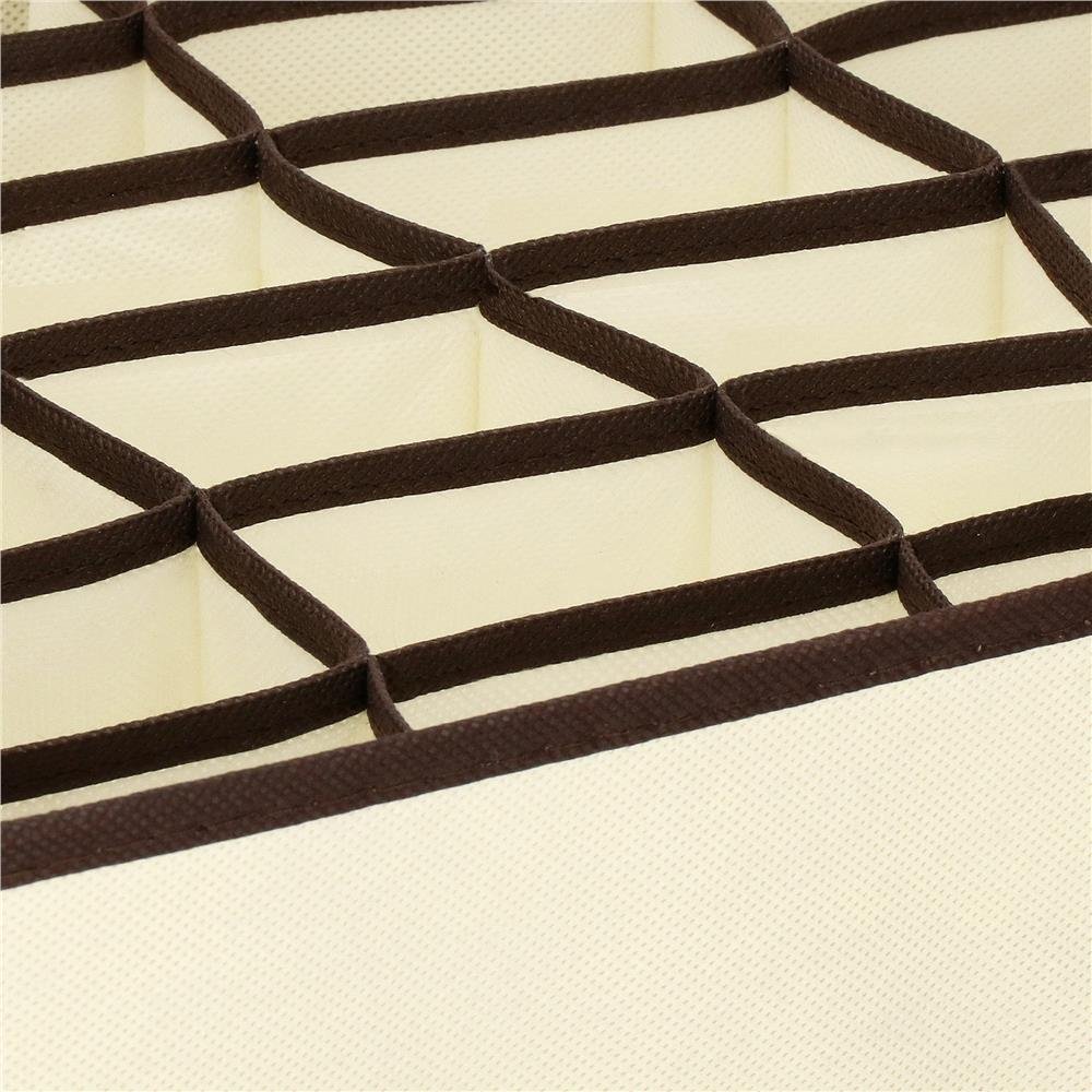 Set 4 organizatoare Sersimo sertar pentru sosete/lenjerie, crem - imagine 7