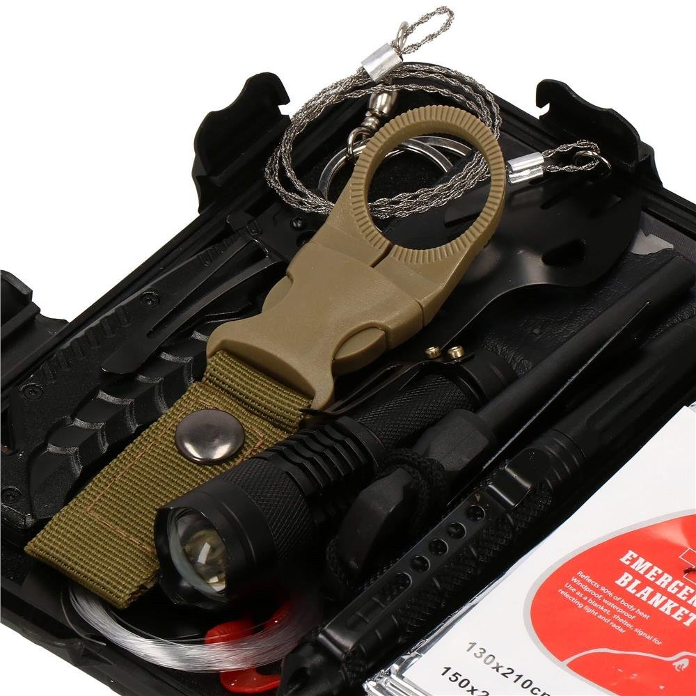 Kit de supravietuire turistic multifunctional camping, vanatoare, pescuit, 21 piese - imagine 27