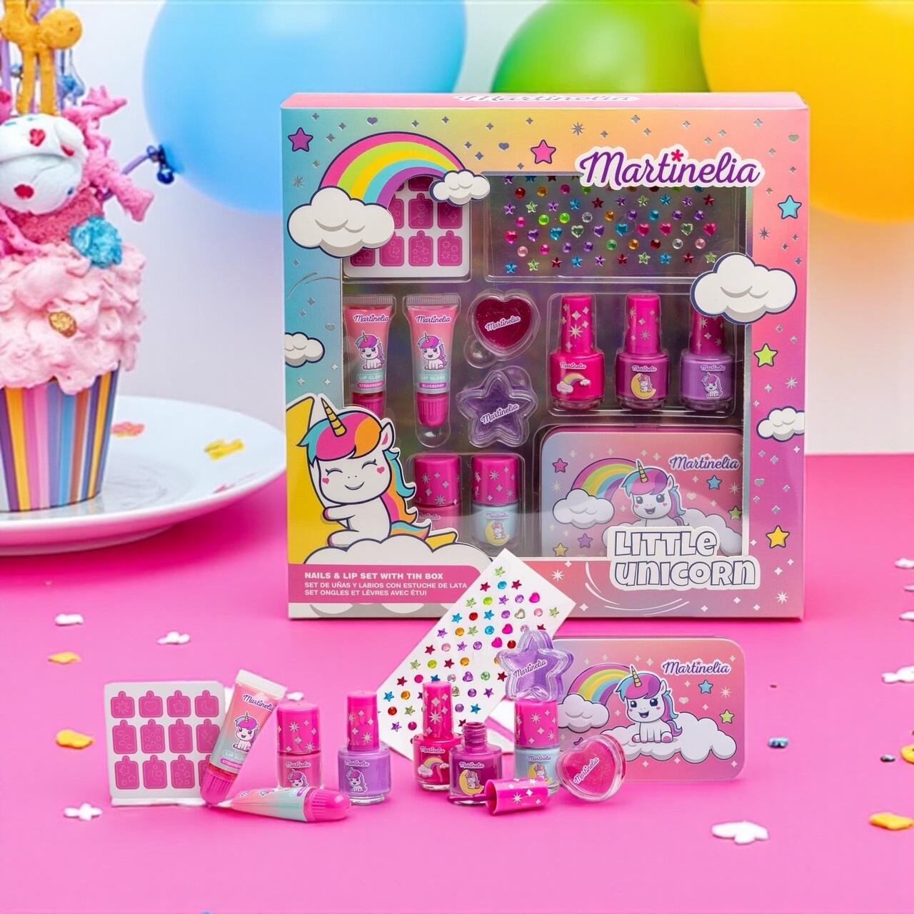 Set unghii și buze cu cutie metalică Little Unicorn, Martinelia, 85499 - imagine 4