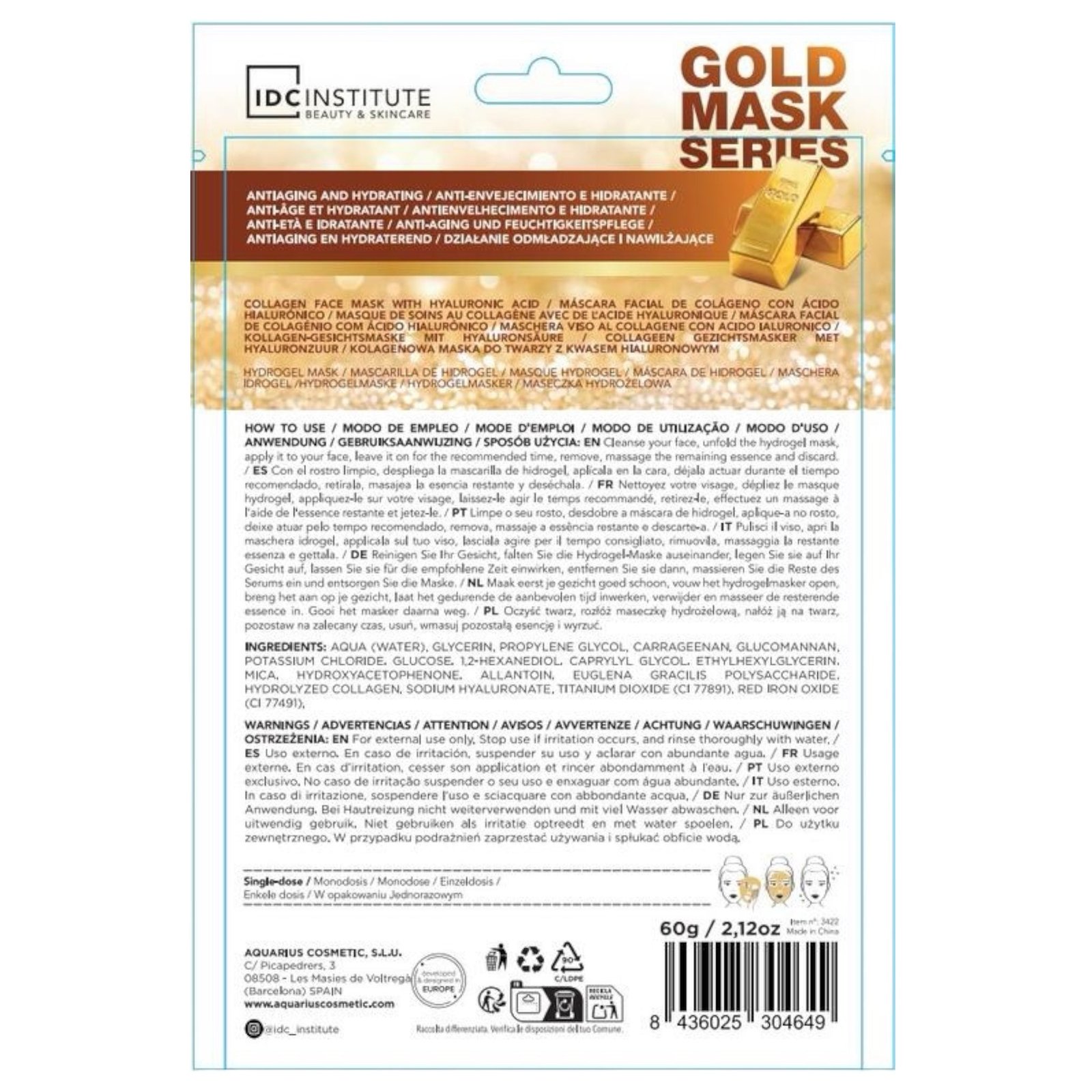 Masca pentru ochi cu efect de stralucire si anti-imbatranire Gold Collagen IDC Institute 3420, 8 g - imagine 6