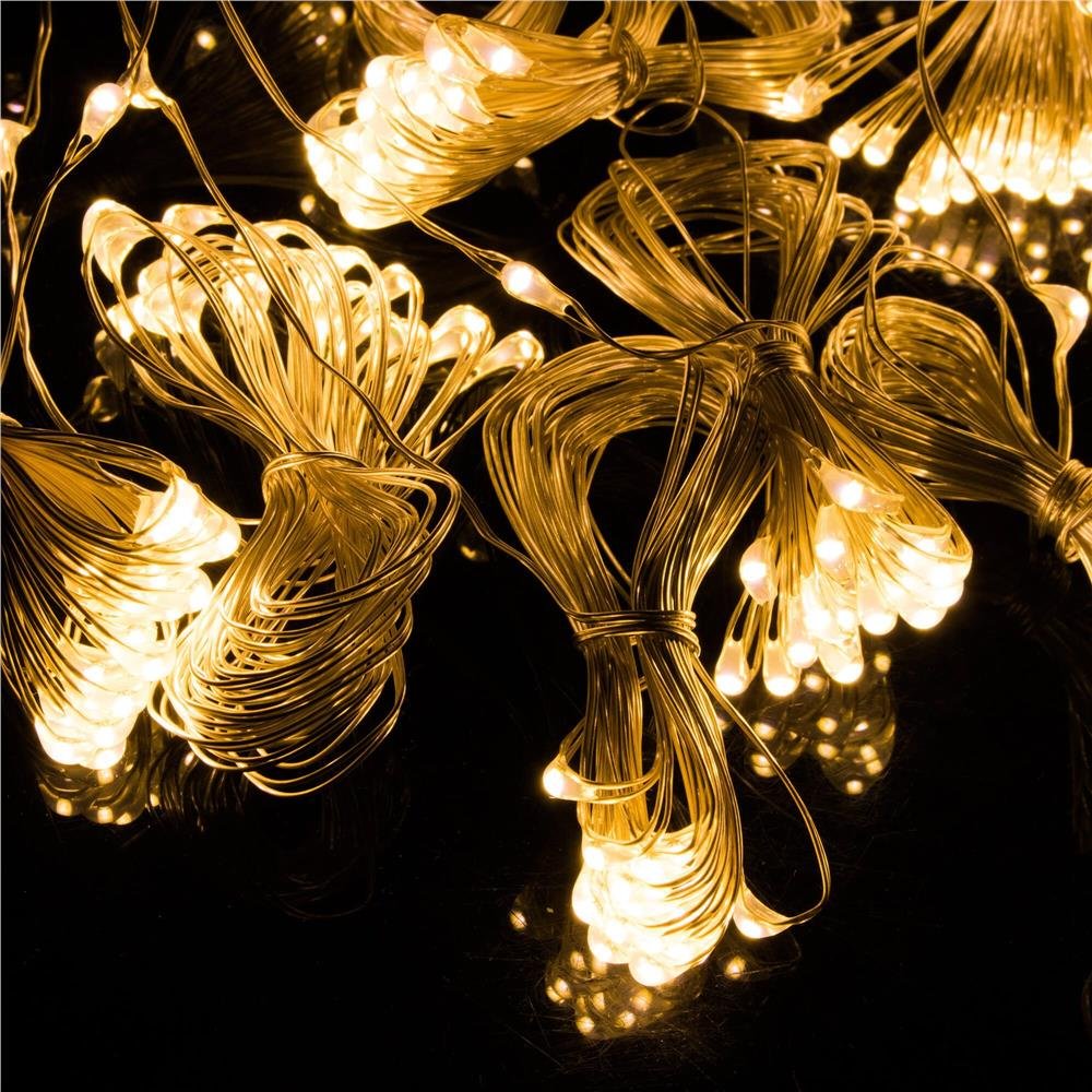 Ghirlanda luminoasa tip perdea 300 LED-uri, 3x3m, pentru interior, alimentare USB, alb cald (galben) - imagine 8