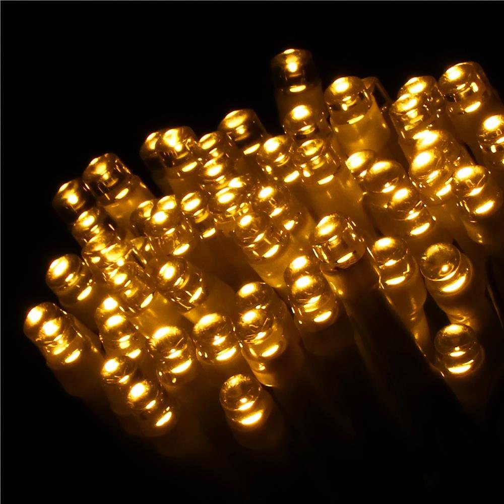 Instalatie lumini de exterior pentru gradina, 5 metri, 50 LED-uri, cu baterii, galben - imagine 4