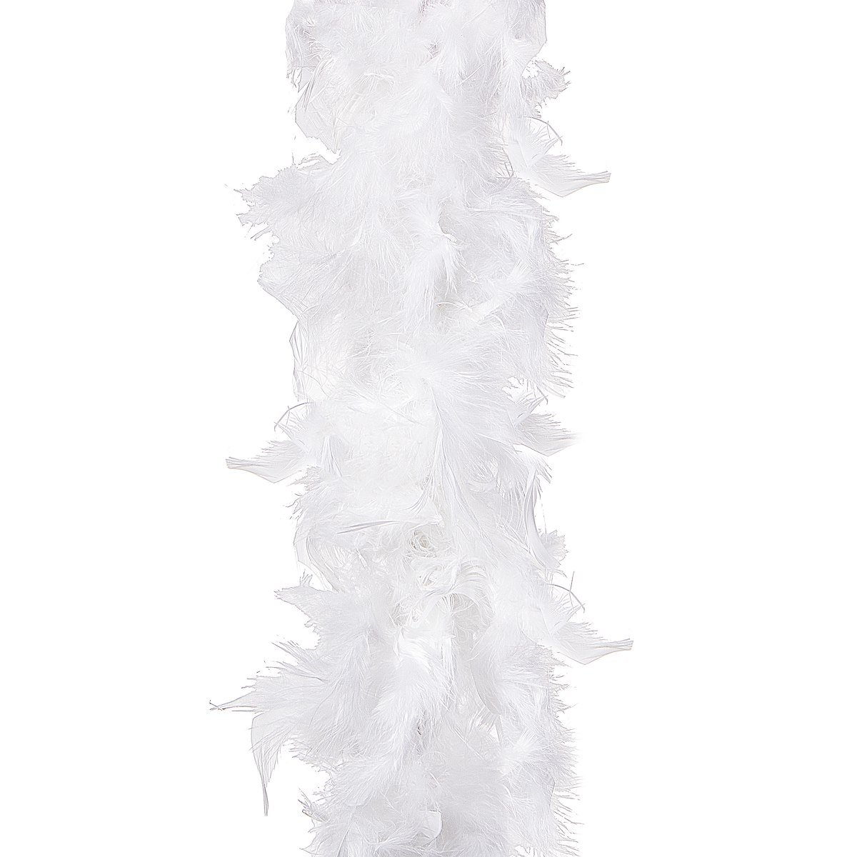 Ghirlanda pentru decor sau bradul de Craciun, model puf si pene, alba, 400cm - imagine 5