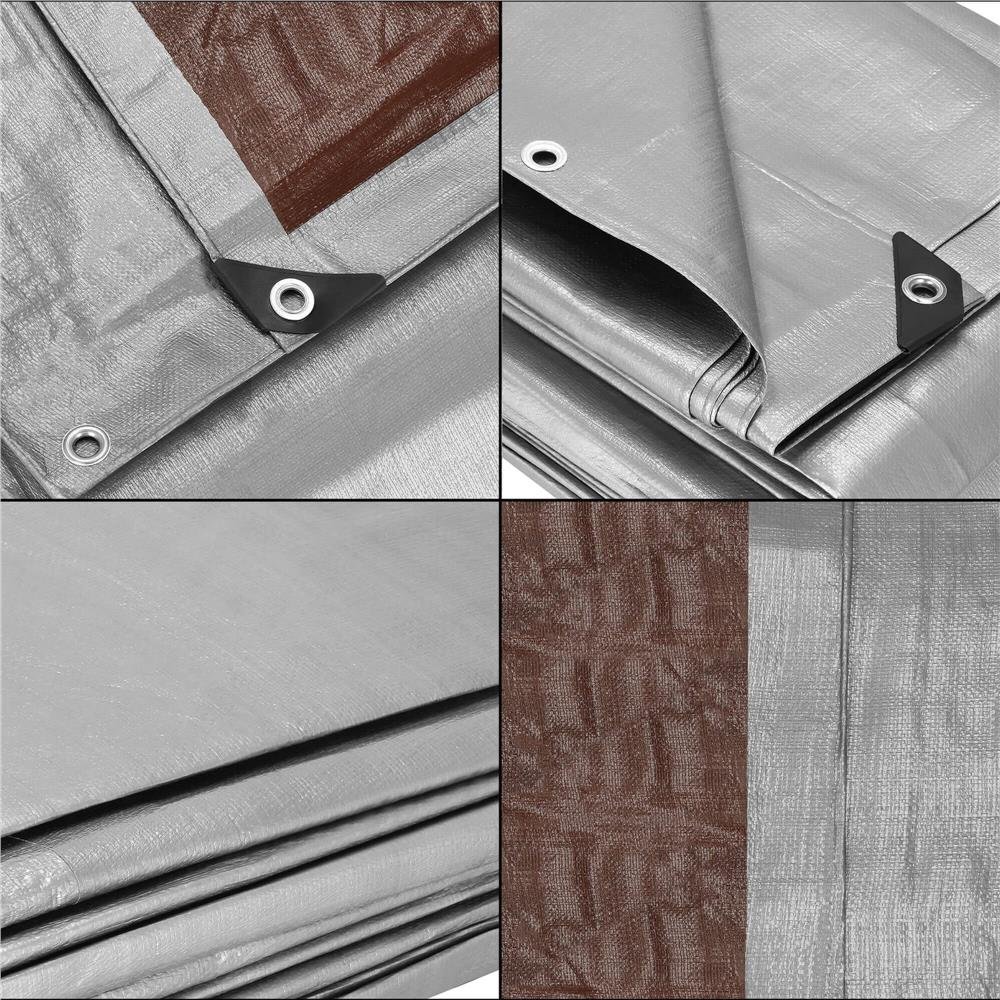 Prelata din polietilena impermeabila laminata, 270g/m2, 3x3m, gri - imagine 6