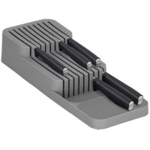 Organizator cutite pentru sertar, 9 compartimente, 40x14cm, gri