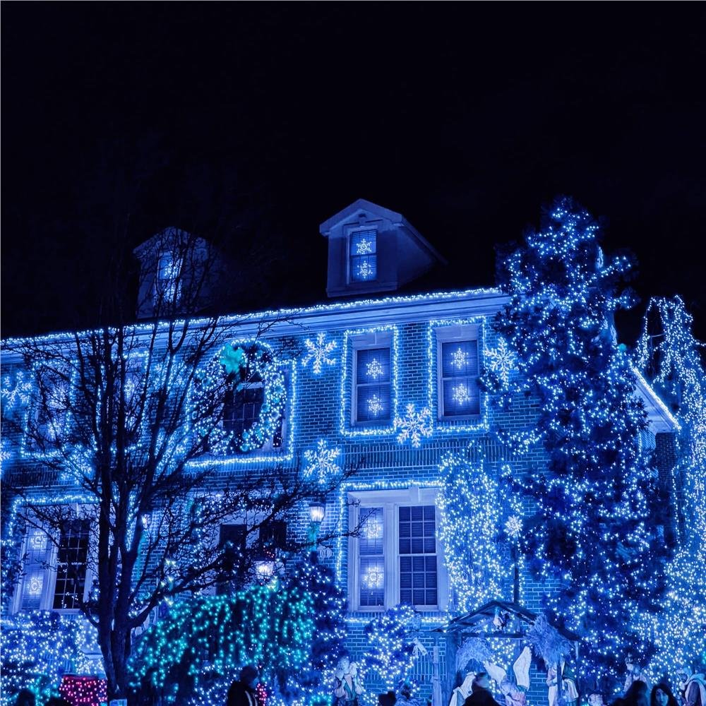 Instalatie lumini pentru bradul de Craciun, 19,5 metri, 300 LED-uri, albastru - imagine 14