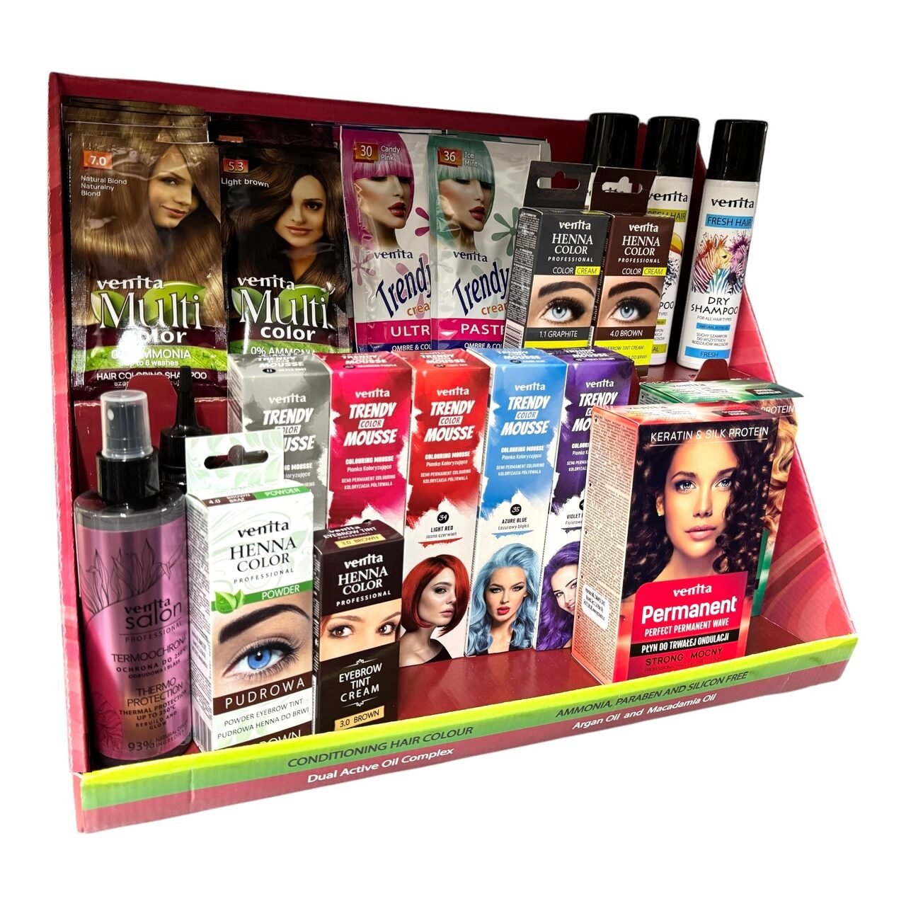 Display din carton, pentru expunere produse de ingrijire / colorare par Venita