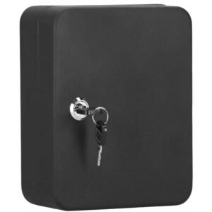 Cutie metalica din otel pentru 20 chei, echipata, 20x16x7.5cm, neagra