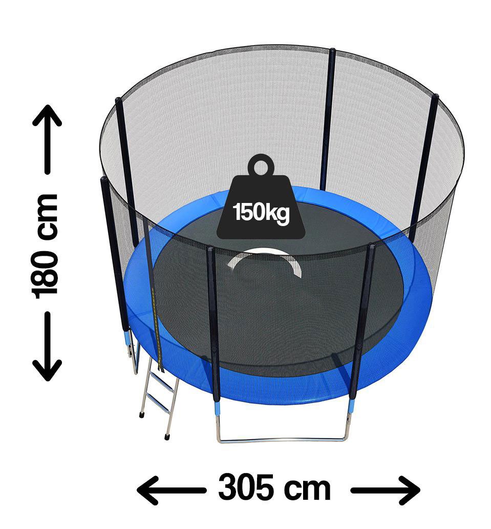 Trambulina Caruzzo, cu scara si plasa de protectie exterioara, 305 cm, 150kg - imagine 6