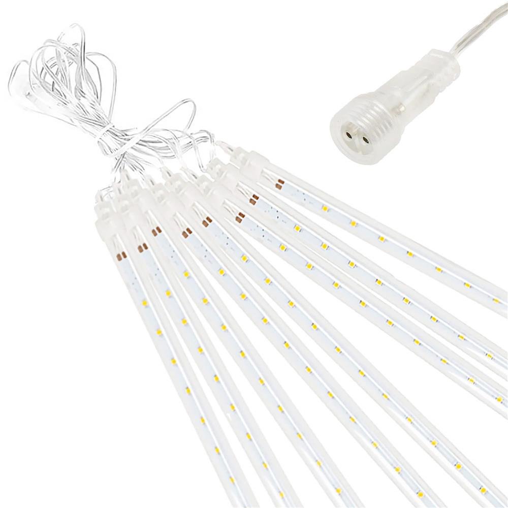(DL) Instalatie de Craciun, 8 tuburi, 30cm, 144 LED, ploaie de meteoriti, galben - imagine 10