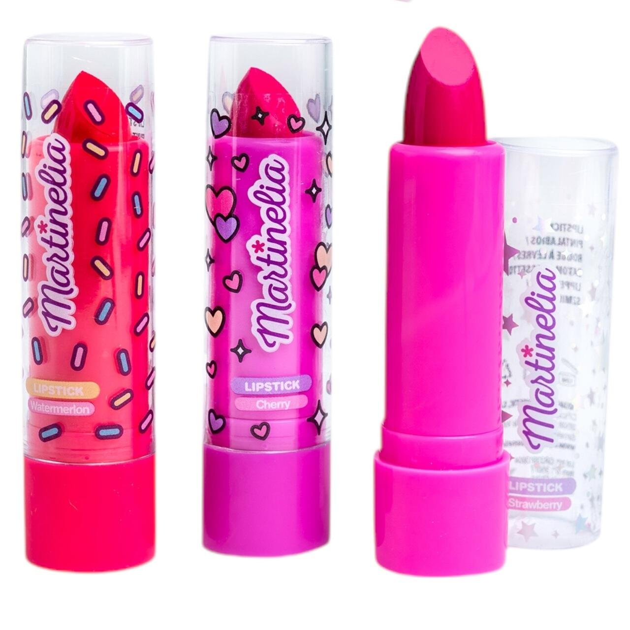 Set 18 bucati ruj de buze pentru fetite Juicy World 35077, Martinelia 4g - imagine 3