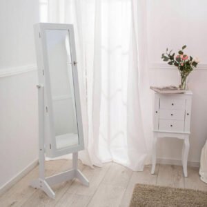 Dulap de toaleta cu oglinda si spatiu de depozitare bijuterii, 35x120cm, alb