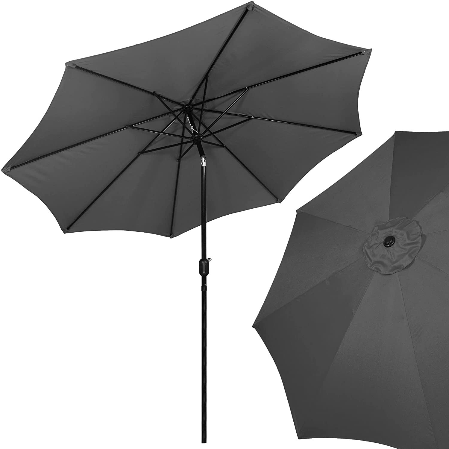 Umbrela terasa gradina, cu manivela si inclinare, GU200, diametru 300cm, gri antracit - imagine 8