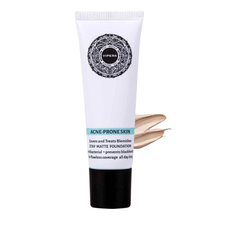 Fond de ten matifiant pentru ten gras si acneic Cos-Medica, Vipera, 04 Champagne, Bej, 25 ml - imagine 2