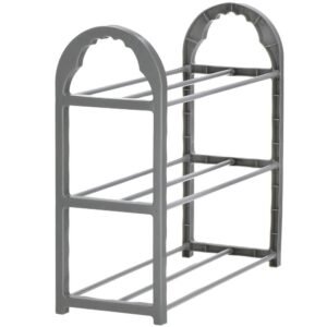 Pantofar PVC si metal, Sersimo cu 3 rafturi, 49x48cm, gri