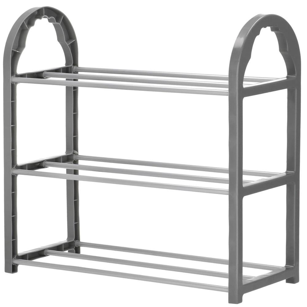 Pantofar PVC si metal, Sersimo cu 3 rafturi, 49x48cm, gri - imagine 6