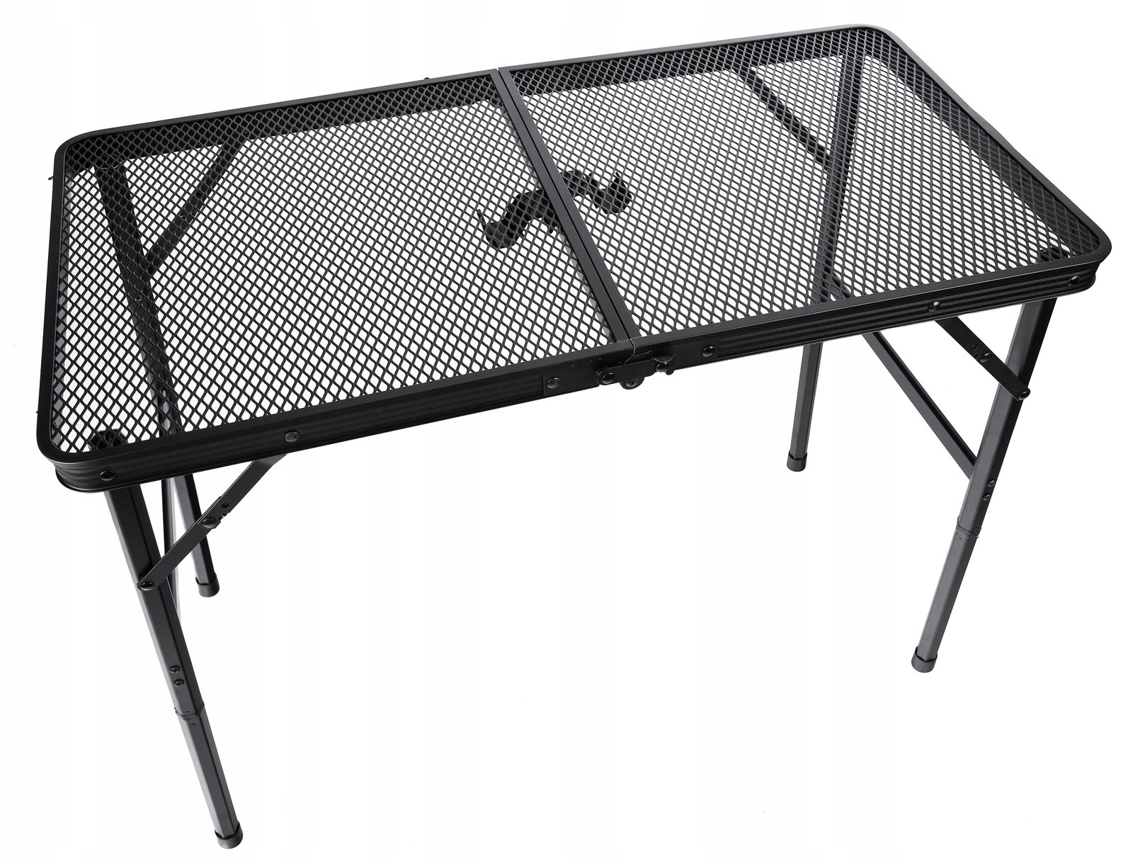 Masa pliabila metalica pentru gradina sau drumetie, 80x40x66cm, inaltime reglabila, neagra - imagine 5