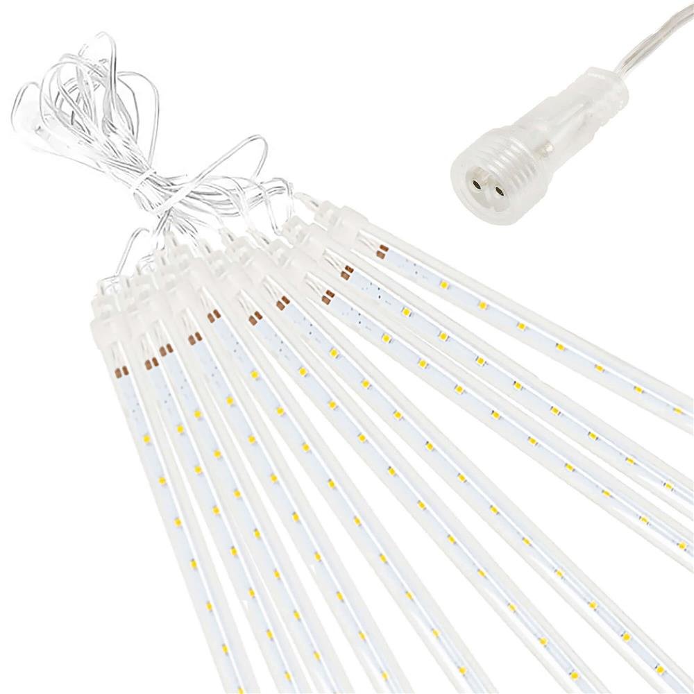 Instalatie de Craciun, 10 tuburi, 50cm, 480 LED, ploaie de meteoriti, albastru - imagine 9