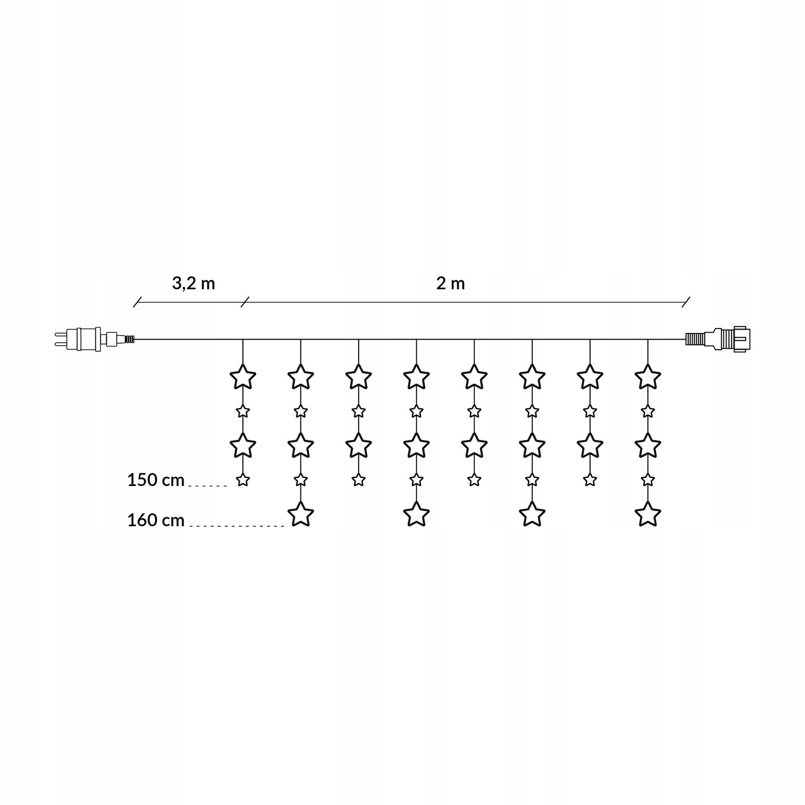 Instalatie lumina tip perdea cu 180 LED-uri, 2m, pentru interior/exterior, iluminare multicolor - imagine 6
