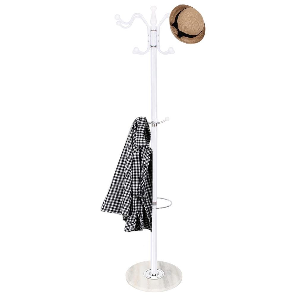 Cuier tip pom din metal Sersimo, 12 agatatoare, 174cm, alb - imagine 2