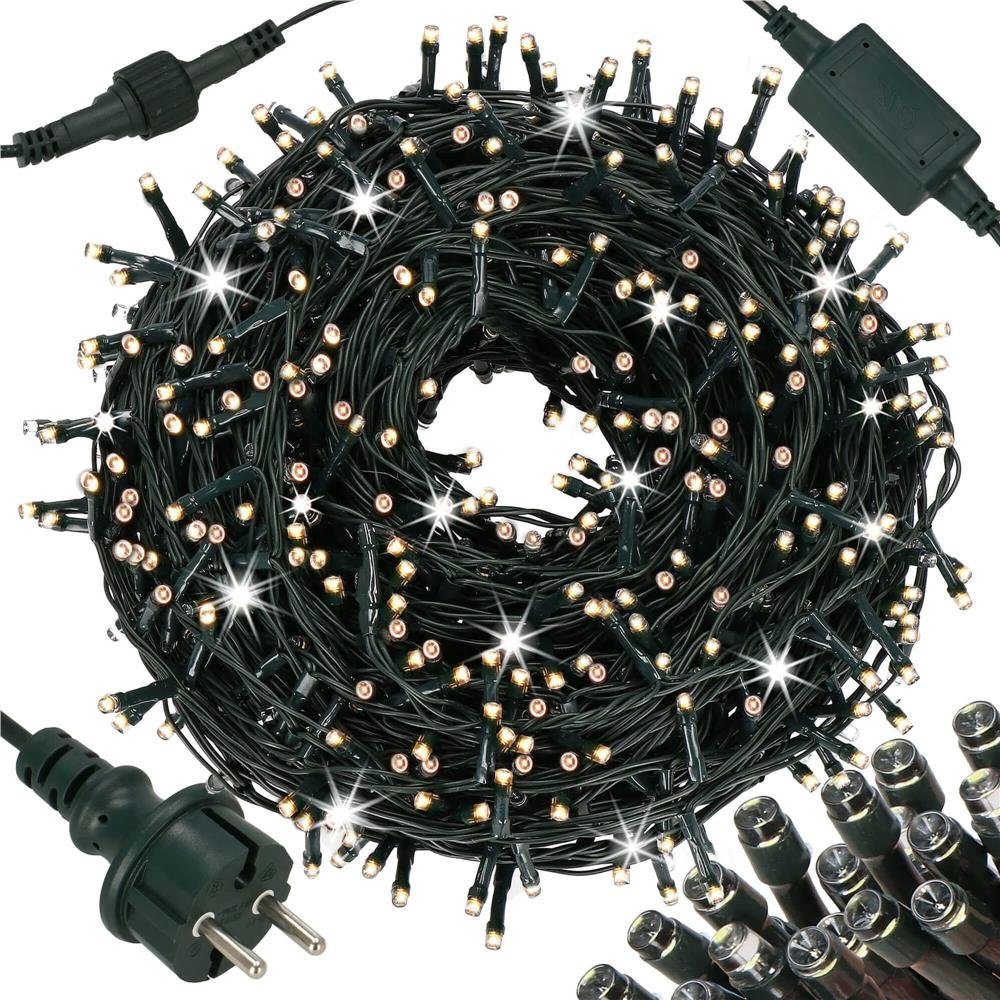 Ghirlanda luminoasa tip perdea Premium 300 LED-uri, 14,5m, 18Wati, interior/exterior, cu flash, alb cald (galben) - imagine 2