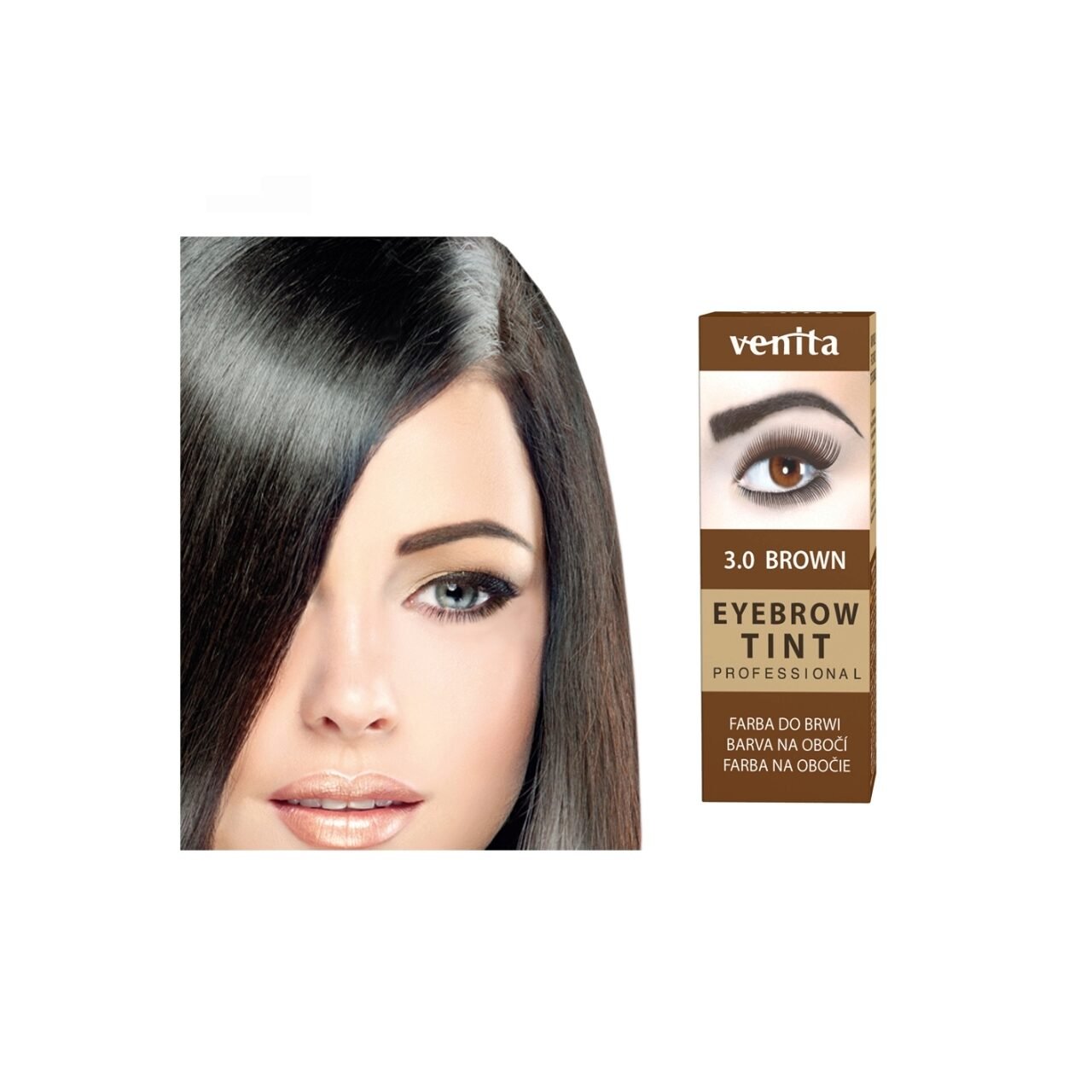 Vopsea de sprancene Professional, Pulbere Henna, Maro Inchis, 3.0, Venita, 5gr + 5grl - imagine 3