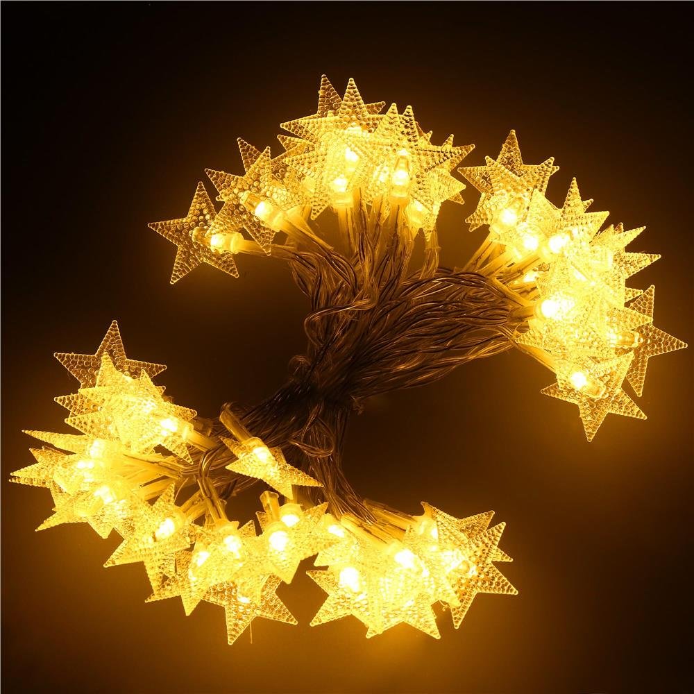 (DL) Instalatie stelute luminoase pentru gradina, 5 metri, 50 LED-uri, cu baterii, galben - imagine 8