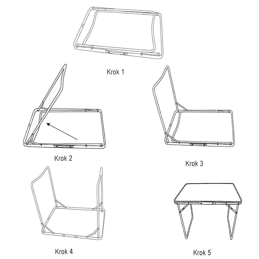Set masa camping pliabila blat MDF cu 4 scaune, 120x60x60/70cm, Maro Negru - imagine 10
