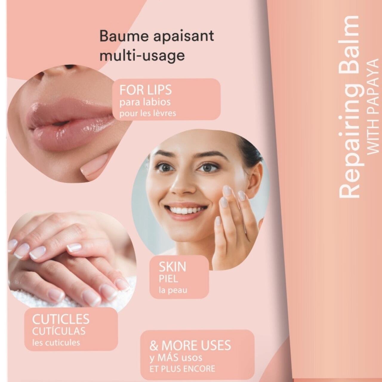 Balsam reparator pentru buze, ten si cuticule, cu extract de papaya, Action Balm, 68058, IDC Institute, 25g - imagine 3
