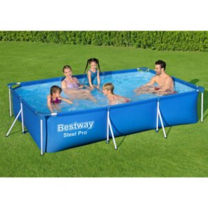 Piscina cadru metalic Bestway 56411 Steel Pro Frame, 300x201x66 cm, 3.300 litri, cu pompa de filtrare