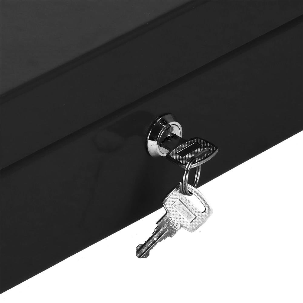 Caseta pentru bani tip cutie de valori, compartimentanta, cu cheie, metal, 30x24x9cm, negru - imagine 25