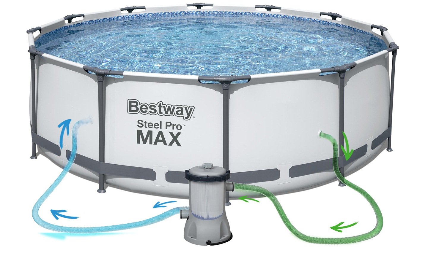 Piscina cadru metalic Bestway, 366x100cm, 9.150 litri, cu pompa de filtrare si scara - imagine 4