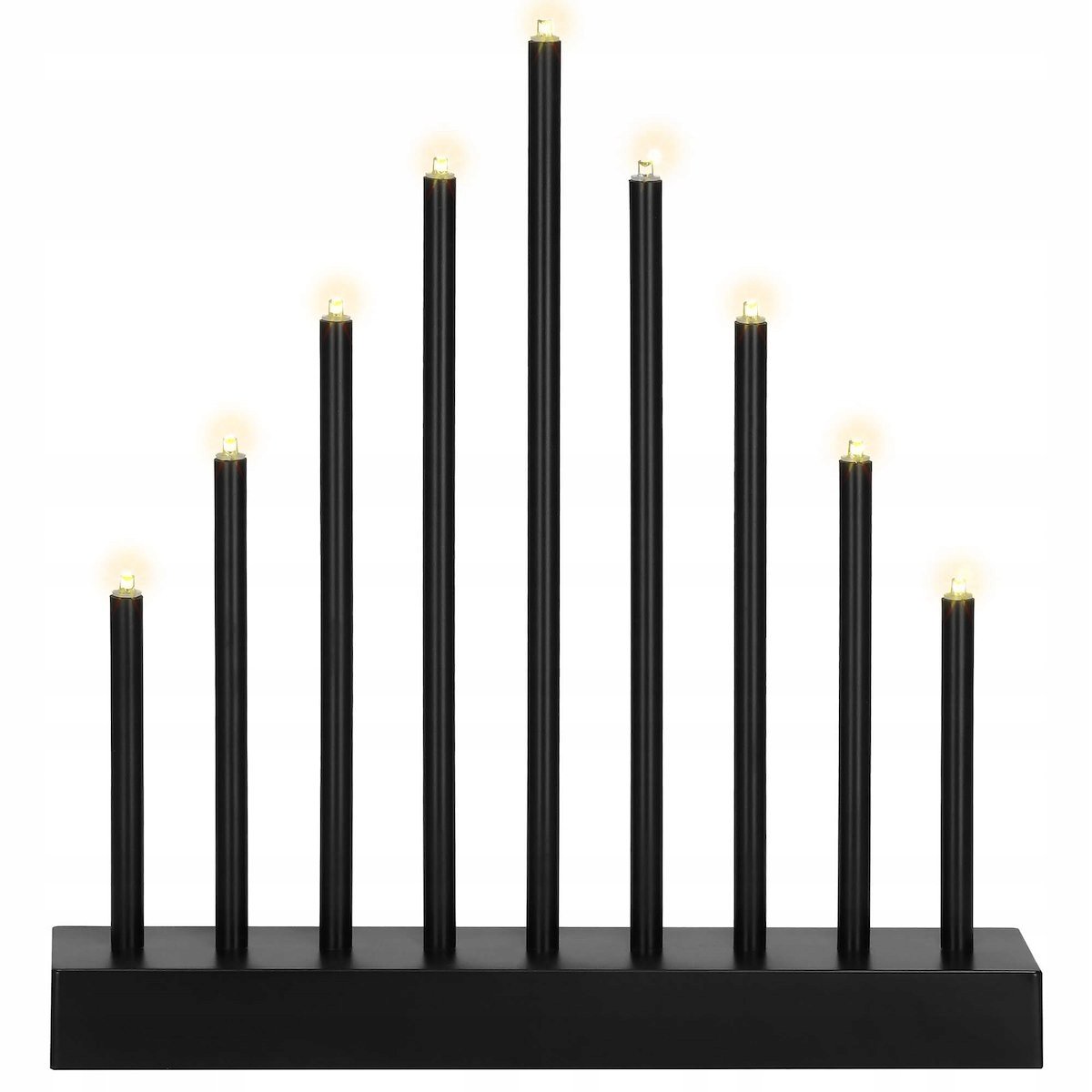 Sfesnic decorativ de Advent cu 9 lumanari LED, negru - imagine 14
