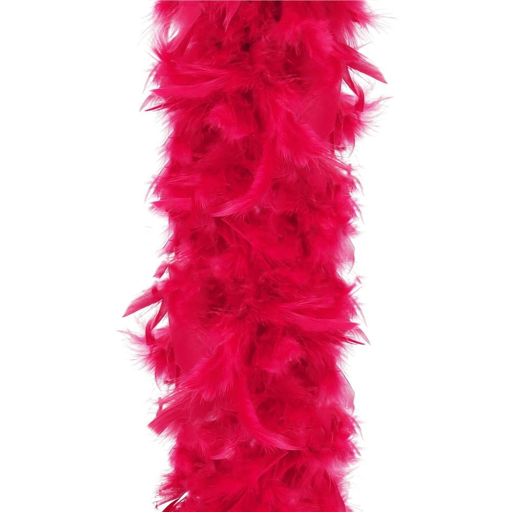 Ghirlanda pentru decor sau bradul de Craciun, model puf si pene, rosu intens, 180cm - imagine 2