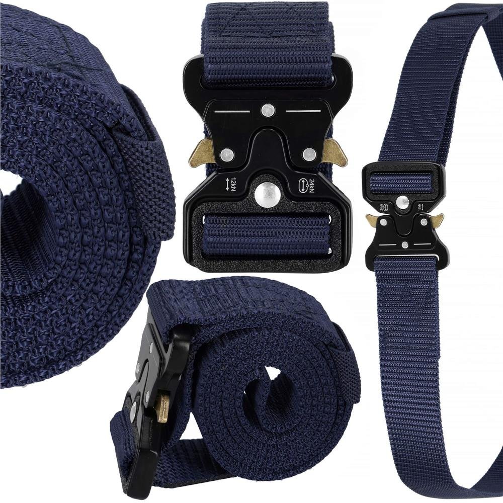 Curea centura Tactical Combat pentru barbati 3.5 x 125 cm, rezistent, albastru inchis - imagine 18