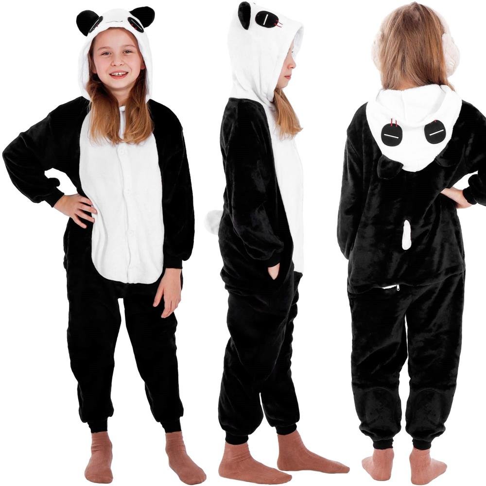 Pijama tip salopeta pentru copii, model panda, marime 125-140cm - imagine 13