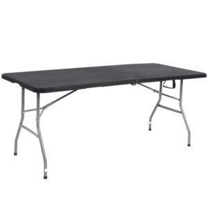 Masa dreptunghiulara pliabila multifunctionala, 180x75x75cm, neagra