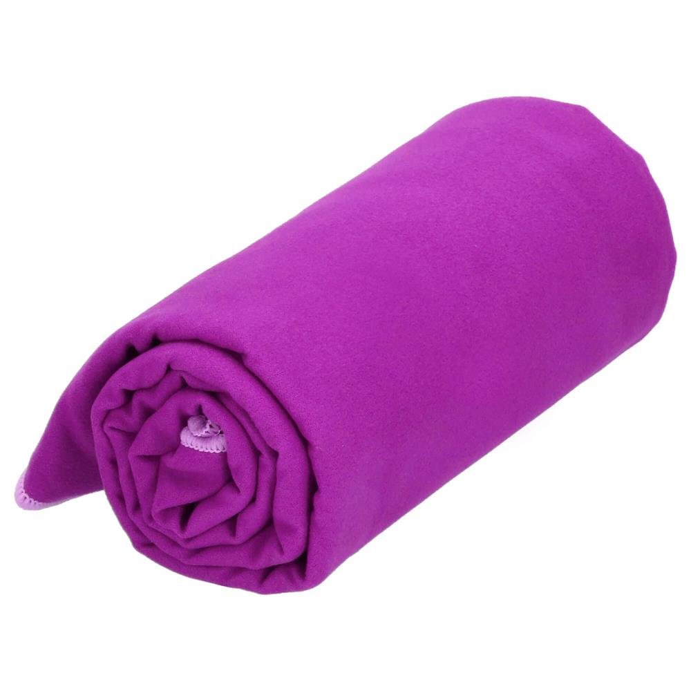 Prosop de plaja cu uscare rapida, husa de transport, 75x150cm, violet - imagine 15