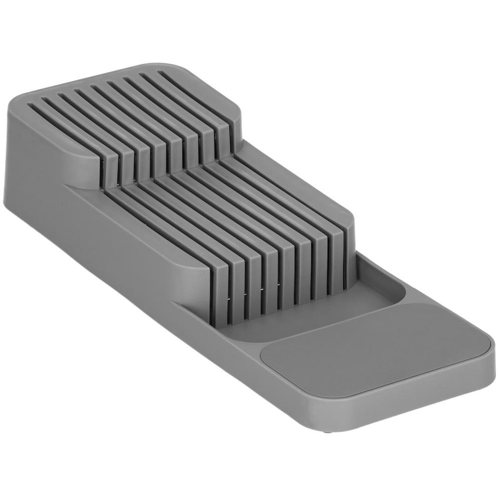 Organizator cutite pentru sertar, 9 compartimente, 40x14cm, gri - imagine 2