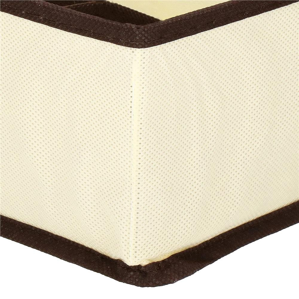 Set 4 organizatoare Sersimo sertar pentru sosete/lenjerie, crem - imagine 6