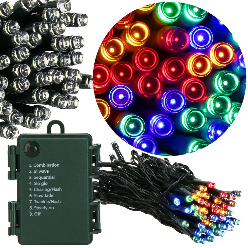 Instalatie lumini de exterior pentru gradina, 5 metri, 50 LED-uri, cu baterii, multicolor - imagine 5