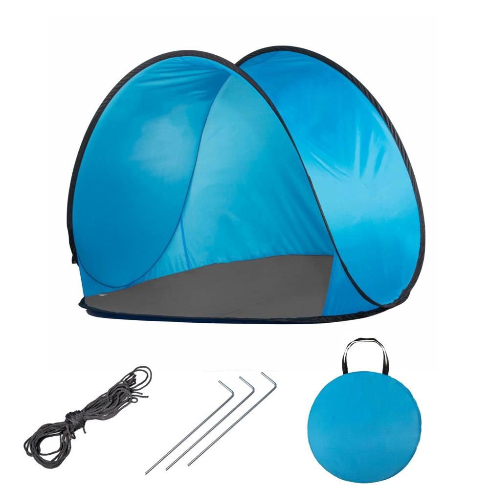 Cort plaja si picnic semi-deschis Sersimo, protectie UV, 150x90x90cm, albastru gri - imagine 11