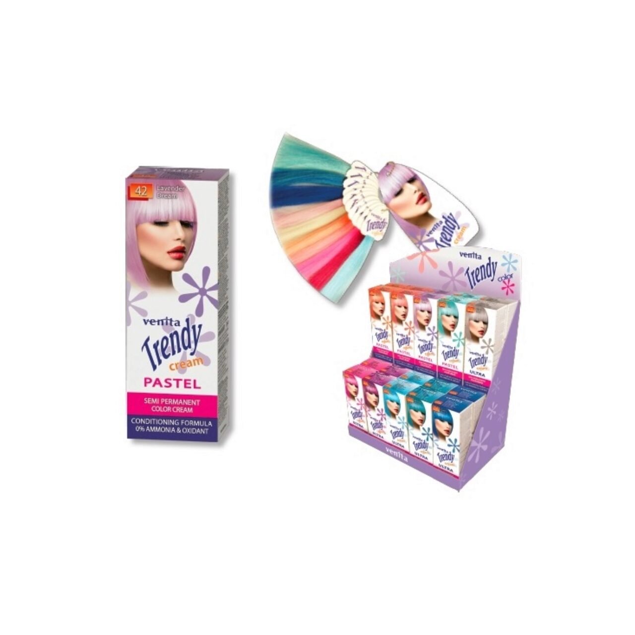 Vopsea de par semipermanenta, Trendy Cream Ultra, Venita, Nr. 35, Azure blue - imagine 3