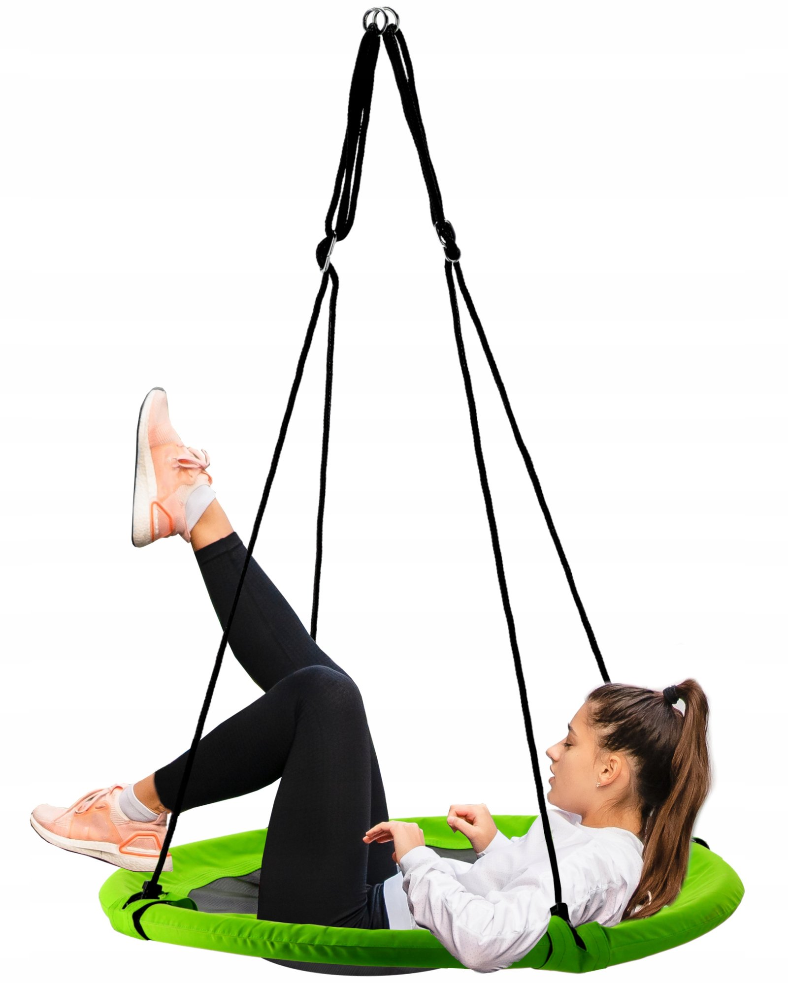 Leagan tip cuib Sersimo G-Line, 100cm, inaltime reglabila, 150 kg, Verde Negru - imagine 2