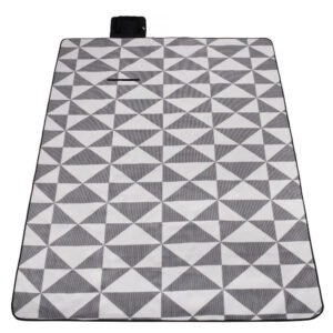 Patura pentru picnic sau plaja, cu folie izolatoare si maner, 180x220cm, gri