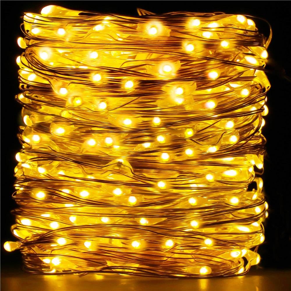 Perdea luminoasa 300 LED-uri, 3m, pentru interior/exterior, telecomanda, iluminare galbena - imagine 8
