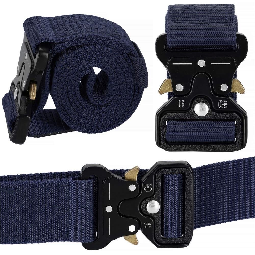 Curea centura Tactical Combat pentru barbati 3.5 x 125 cm, rezistent, albastru inchis - imagine 20
